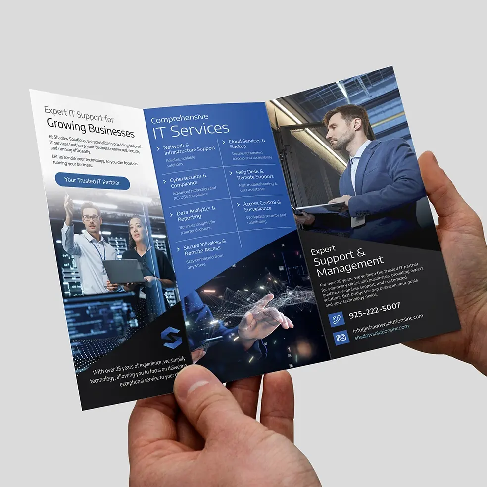 Thumbnail 2: Shadow Solutions Inc MSP Brochure - Inner spread